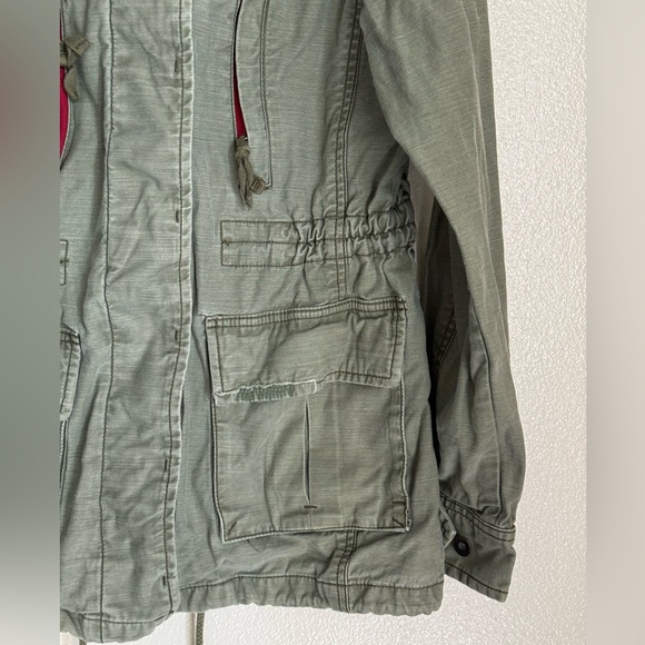 Vintage GAP XS Green Cargo Military Bomber Y2K Jacket - Picture 5 of 11